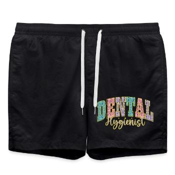 Hygiéniste dentaire Palette de couleurs Hygiéniste dentaire - Short de bain - noir - Devant - AI Model Male 185 light (185cm)