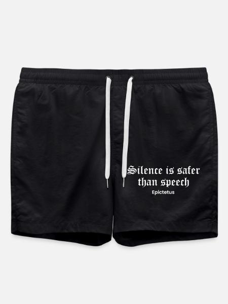 Silence Over Speech Epictetus - Swim Trunks - black