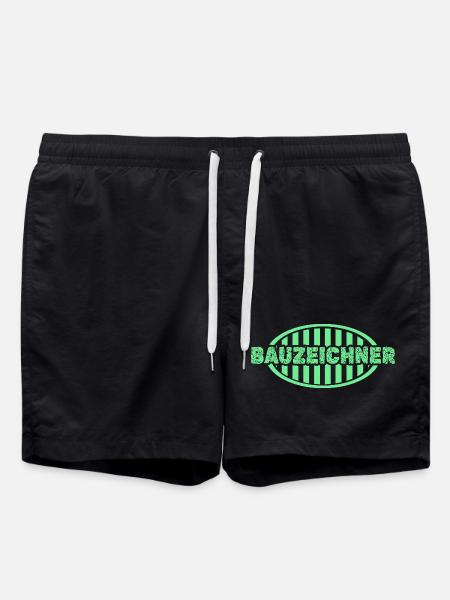 Bauzeichner - Badeshorts - Schwarz