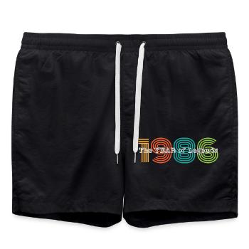 Vintage 1986 - Badeshorts - Schwarz - Vorne - AI Model Male 185 light (185cm)