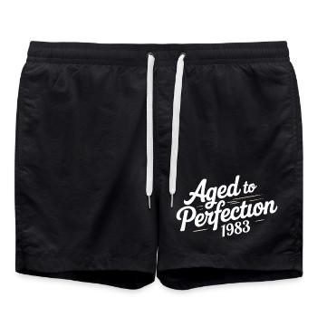 1983 Conception du 43 – Pour 43 ans - Short de bain - noir - Devant - AI Model Male 185 light (185cm)