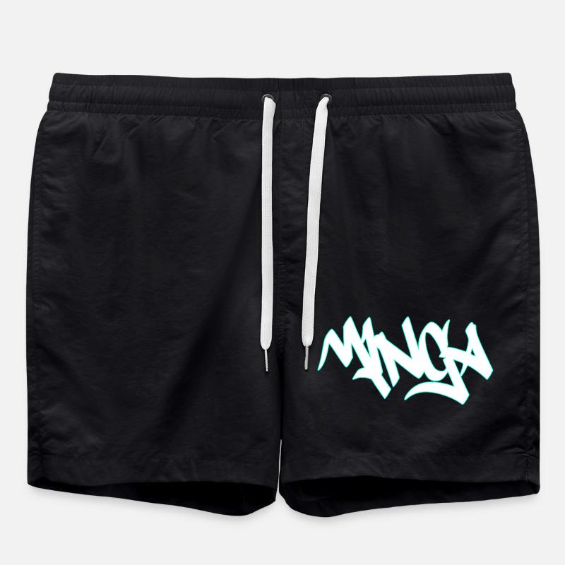 Lettrage Graffiti Mibga Neon - Short de bain - noir