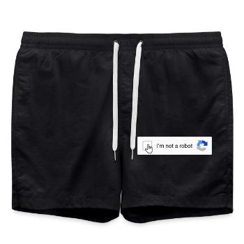 I'm not a robot - Swim Trunks - black - Front - AI Model Male 185 light (185cm)