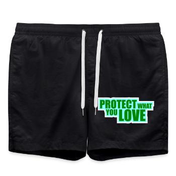 Déclaration de protection de la nature Protéger ce que vous aimez Logo de la Déclaration de Protection de la Nature - Short de bain - noir - Devant - AI Model Male 185 light (185cm)