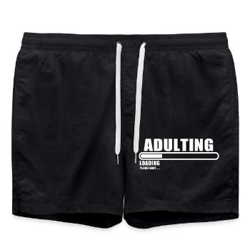 Official Adult 18th Birthday Gift 18 Years Old - Swim Trunks - black - Front - AI Model Male 185 light (185cm)