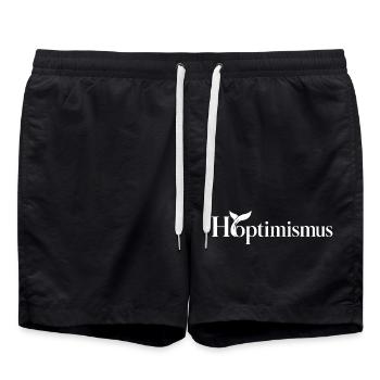 Hoptimismus - Wal white Fluke - Badeshorts - Schwarz - Vorne - AI Model Male 185 light (185cm)