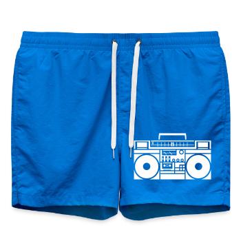 Retro Boombox Grafik Schwarzweiß - Badeshorts - Cobalt blue - Vorne