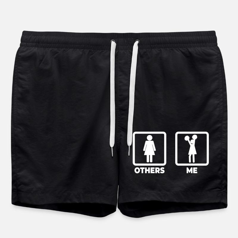 Cheerleader stick figure - Swim Trunks - black