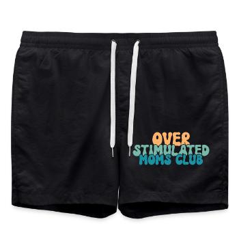 Overstimulated Moms Club - Swim Trunks - black - Front - AI Model Male 185 light (185cm)