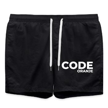 Code Oranje - Nederland - Netherlands Niederlande - Badeshorts - Schwarz - Vorne - AI Model Male 185 light (185cm)