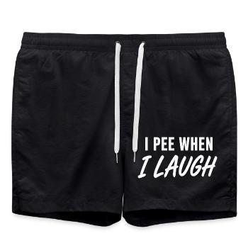 I PEE WHEN I LAUGH Shirt - Badeshorts - Schwarz - Vorne - AI Model Male 185 light (185cm)
