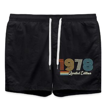 48e anniversaire 1978 Né en 1978 - Short de bain - noir - Devant - AI Model Male 185 light (185cm)