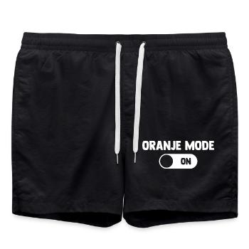 Oranje Mode ON - Nederland Niederlande Netherlands - Badeshorts - Schwarz - Vorne - AI Model Male 185 light (185cm)