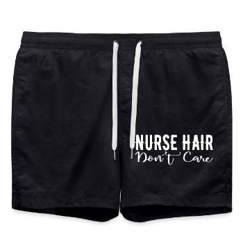 Nurse Hair Don't Care - Swim Trunks - black - Front - AI Model Male 185 light (185cm)