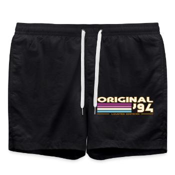 Original 94 Stripes Vintage - Badeshorts - Schwarz - Vorne - AI Model Male 185 light (185cm)