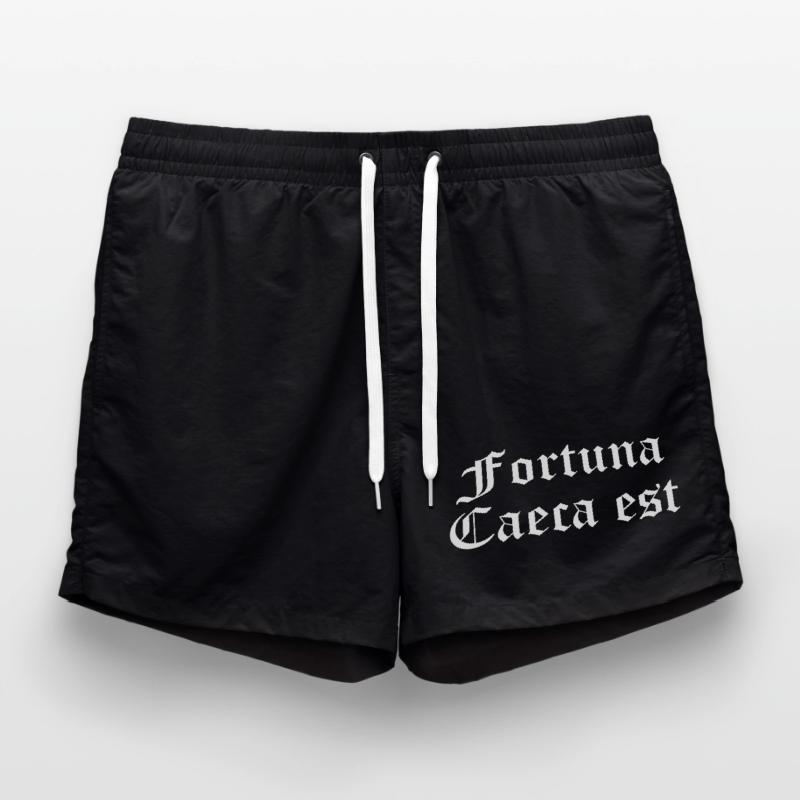 Fortuna Caeca Est in Gothic Script Swim Trunks