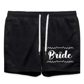 Bridal Script Wedding Look - Swim Trunks - black - Front - AI Model Male 185 light (185cm)