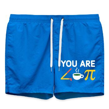 You're acute tea Pi coffee a cutie pie - Swim Trunks - cobalt blue - Front