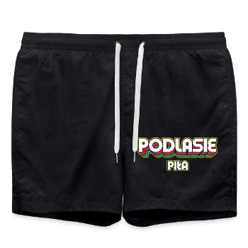 Podlasie Piła. Retro District Name - Swim Trunks - black - Front - AI Model Male 185 light (185cm)