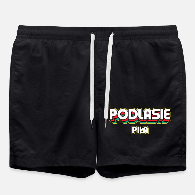 Podlasie Piła. Retro District Name - Swim Trunks - black