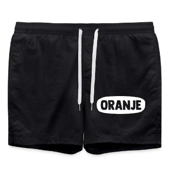 Oranje - Nederland - Niederlande - Netherlands - Badeshorts - Schwarz - Vorne - AI Model Male 185 light (185cm)