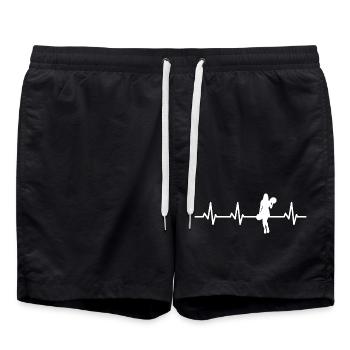 Cheerleader heartbeat - Swim Trunks - black - Front - AI Model Male 185 light (185cm)