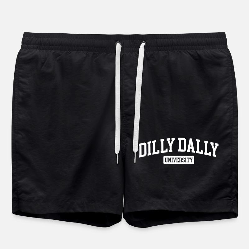 Dilly Dally University Procrastinate Dreschen - Badeshorts - Schwarz