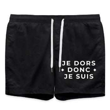 Je Dors Donc Je Suis - Humour Sommeil - Short de bain - noir - Devant - AI Model Male 185 light (185cm)