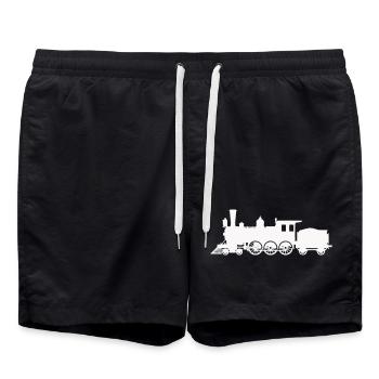 Silhouette de locomotive à vapeur - Short de bain - noir - Devant - AI Model Male 185 light (185cm)