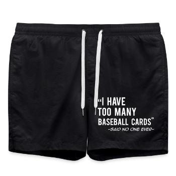 I Have Too Many Baseball Cards - Swim Trunks - black - Front - AI Model Male 185 light (185cm)