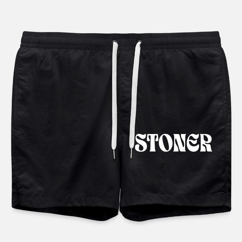 Psychedelic Stoner Glyphs Tee - Swim Trunks - black