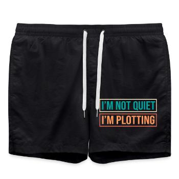 Anxiety Anxious Scaredy Introvert - Swim Trunks - black - Front - AI Model Male 185 light (185cm)