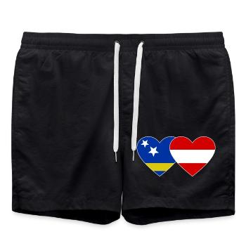 Curacao_Oesterreich_Flagge_Herz - Short de bain - noir - Devant - AI Model Male 185 light (185cm)