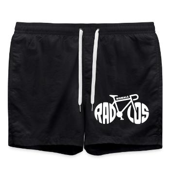 Fahrrad - Niemals radlos - Badeshorts - Schwarz - Vorne - AI Model Male 185 light (185cm)