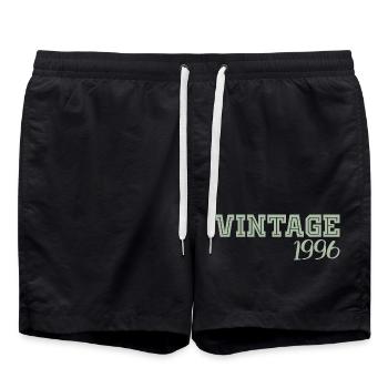30 Jahre 1996 Vintage-Retro-Geburtstagsgeschenk - Badeshorts - Schwarz - Vorne - AI Model Male 185 light (185cm)