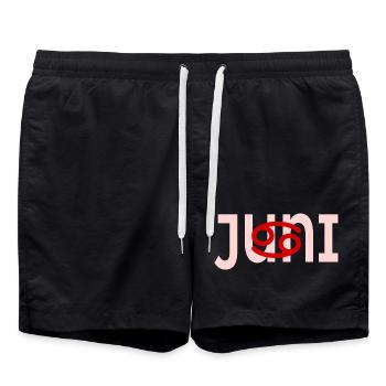 Birthday June - Zodiac sign Cancer - Swim Trunks - black - Front - AI Model Male 185 light (185cm)