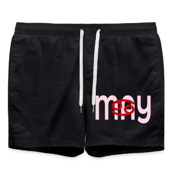 Geburtstag Mai – Sternzeichen Krebs - Badeshorts - Schwarz - Vorne - AI Model Male 185 light (185cm)