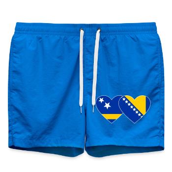 Curaçao_Bosnien_Flagge_Herz - Swim Trunks - cobalt blue - Front