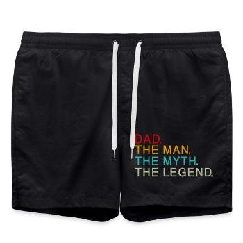 Legendary Dad The Man The Myth The Legend Gift - Swim Trunks - black - Front - AI Model Male 185 light (185cm)