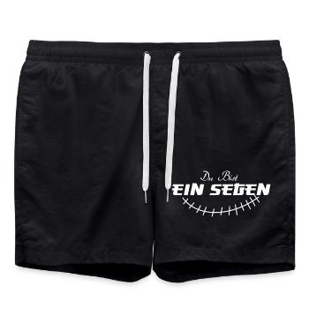 SEGEN – Spirituelles Statement Mode - Badeshorts - Schwarz - Vorne - AI Model Male 185 light (185cm)