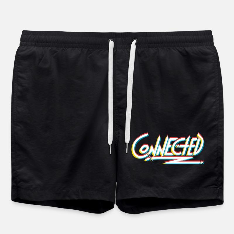 Connected_white_prism - Swim Trunks - black