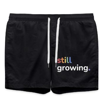 Still Growing Pride Rainbow Minimalist - Swim Trunks - black - Front - AI Model Male 185 light (185cm)