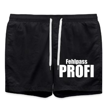 Fehlpass PROFI - Badeshorts - Schwarz - Vorne - AI Model Male 185 light (185cm)