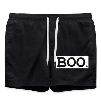 Boo Bold Halloween Typografie - Badeshorts - Schwarz - Vorne - AI Model Male 185 light (185cm)