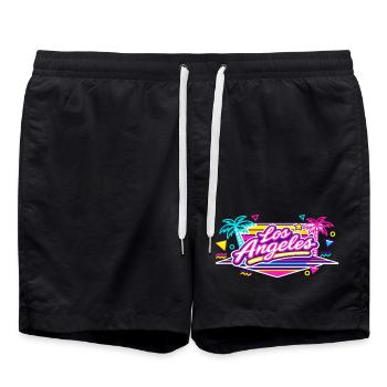 Los Angeles Neon Pink - Swim Trunks - black - Front - AI Model Male 185 light (185cm)