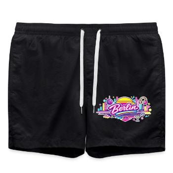Berlin - Badeshorts - Schwarz - Vorne - AI Model Male 185 light (185cm)