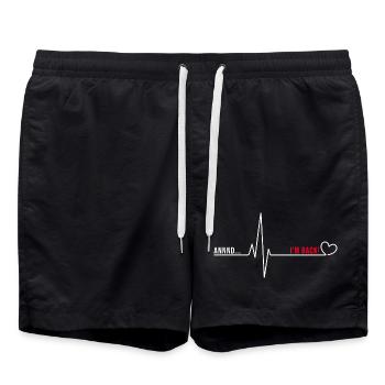 J’ai survécu à une chirurgie à cœur ouvert - Short de bain - noir - Devant - AI Model Male 185 light (185cm)