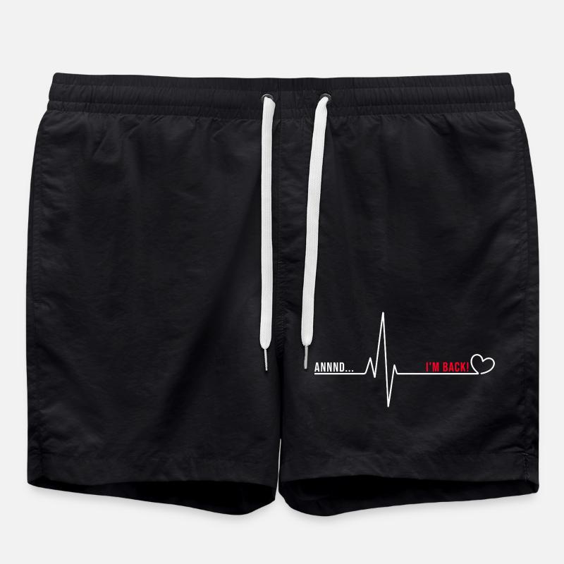 I Survived Open Heart Surgery - Swim Trunks - black