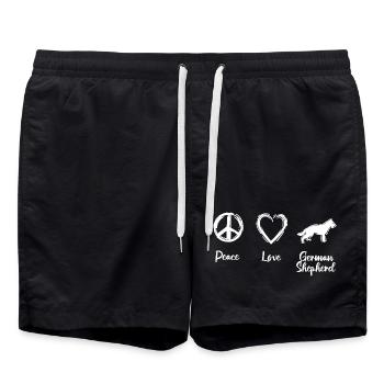 Peace Love German Shepherd - Badeshorts - Schwarz - Vorne - AI Model Male 185 light (185cm)