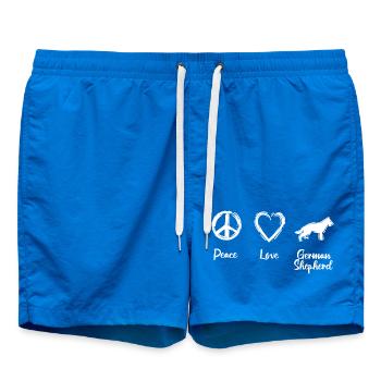 Peace Love German Shepherd - Badeshorts - Cobalt blue - Vorne